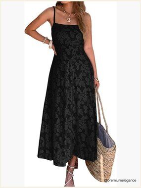 Floral Maxi Dress Spaghetti Strap A-Line Summer Vacation Resort